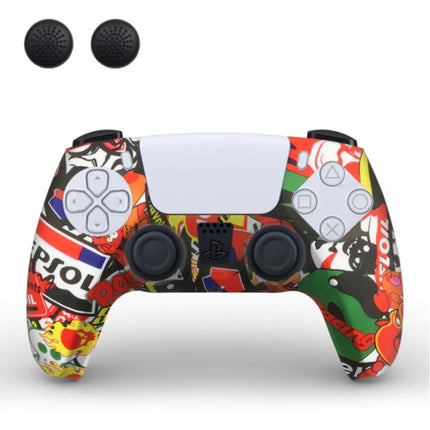 Antislip Hoes / Skin voor PlayStation 5 Controller met Joystick Caps - Rubber Grip Cover PS5 - Skate