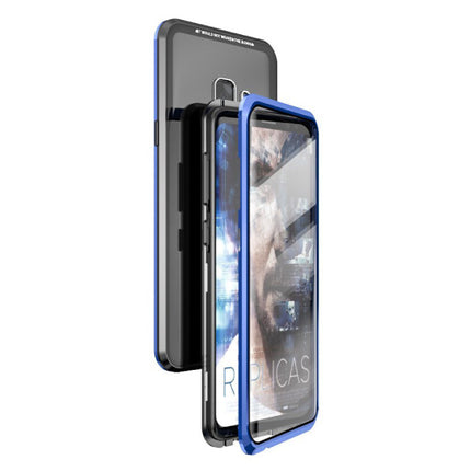 Samsung Galaxy S10 Plus Magnetisch 360° Hoesje met Tempered Glass - Full Body Cover Hoesje + Screenprotector Blauw