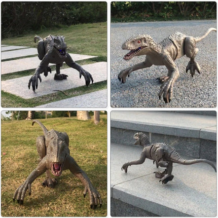 RC Velociraptor Dinosaurus met Afstandsbediening - Speelgoed Bestuurbaar Robot Grijs