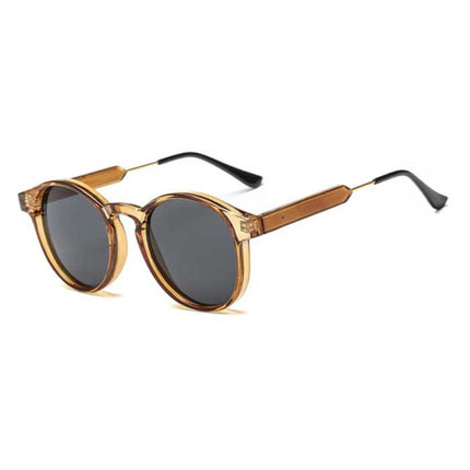 Retro Ronde Zonnebril - Gepolariseerd Driving Shades Vintage Lichtbruin