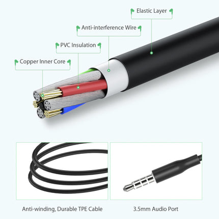 BW-ES7 Bass Oordopjes met Microfoon - 3.5mm AUX Oortjes Wired Earphones Oortelefoon Zwart