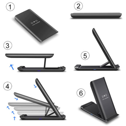 Qi Draadloze Oplader Bureau Standaard 15W - Type C Universeel Telefoonhouder Wireless Charging Pad Wit