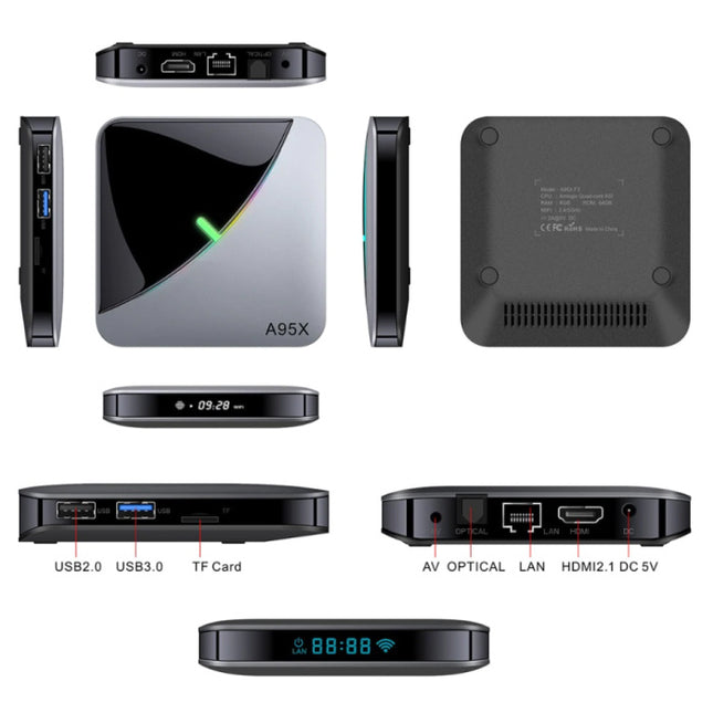 A95X Air 8K TV Box Mediaspeler Android Kodi - 4GB RAM - 64GB Opslagruimte
