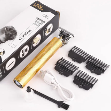Retro T9 Tondeuse met LCD Scherm - Draadloze Trimmer Elektrisch Scheermachine - Gouden Boeddha