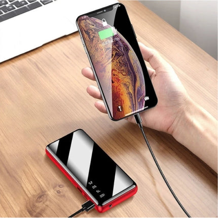 50.000mAh Powerbank met 2 Uitvoer/2 Invoer Poorten - Ingebouwde Zaklamp - Externe Noodaccu Batterij Oplader Charger Zwart