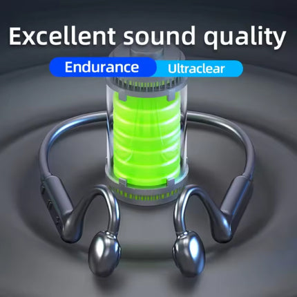 KS15 Draadloze Oortjes met Nekband - Beengeleiding Oordopjes TWS Bluetooth 5.3 Oortelefoon - Zwart