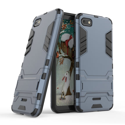 iPhone 6S - Robotic Armor Case Cover Cas TPU Hoesje Navy + Kickstand 
