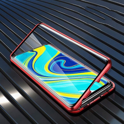 Xiaomi Mi 8 Magnetisch 360° Hoesje met Tempered Glass - Full Body Cover Hoesje + Screenprotector Rood