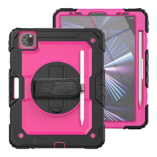 Armor Hoesje voor iPad Mini 5 met Kickstand / Polsband / Pennenhouder - Heavy Duty Cover Case Roze