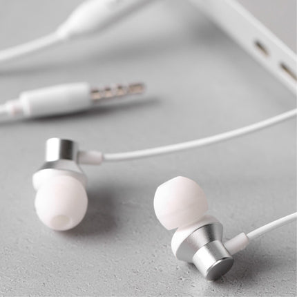 H130 Oordopjes met Opbergtasje - Microfoon en Controls - 3.5mm AUX Oortjes Volumebeheer Wired Earphones Oortelefoon Wit