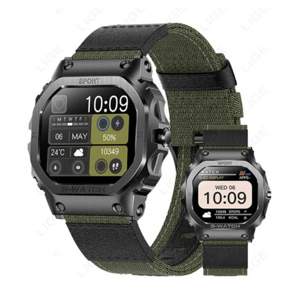 Smartwatch Gezondheid Monitor - Sport Health Tracker Horloge - Gevlochten Bandje - Groen