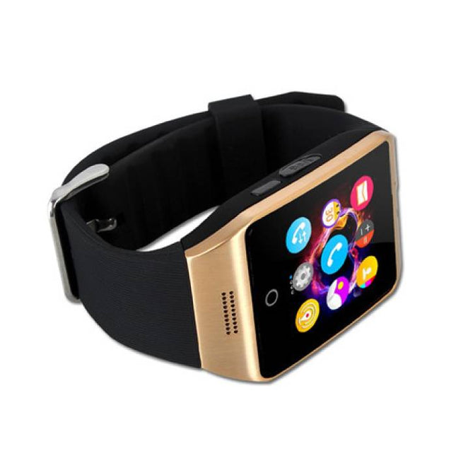 Originele Q18 Smartwatch Curved HD Smartphone Fitness Sport Activity Tracker Horloge OLED Android iOS iPhone Samsung Huawei Goud