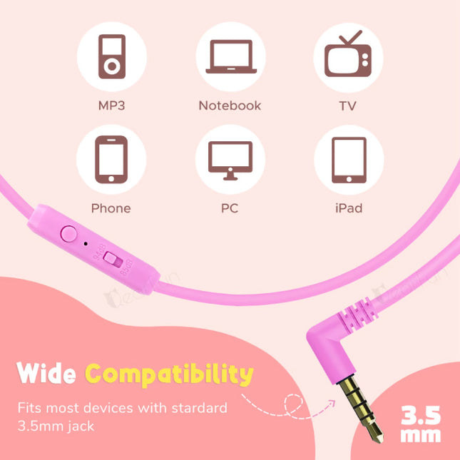 Eenhoorn Koptelefoon Kids - Unicorn Headset Headphones voor Kinderen Meisjes - Roze