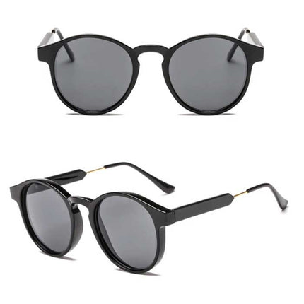 Retro Ronde Zonnebril - Gepolariseerd Driving Shades Vintage Zwart