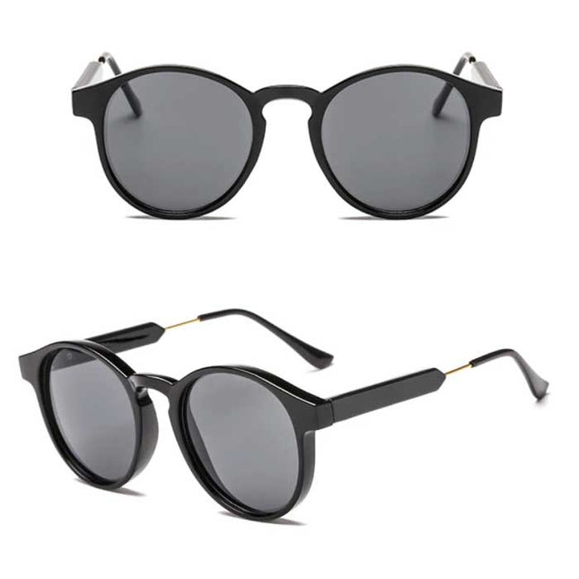 Retro Ronde Zonnebril - Gepolariseerd Driving Shades Vintage Zwart
