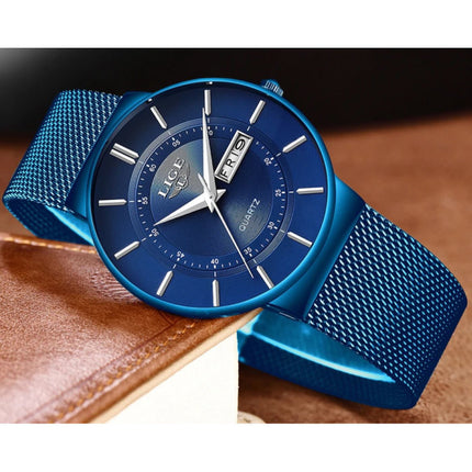 Kwarts Uurwerk Heren - Anoloog Luxe Horloge voor Mannen Blauw