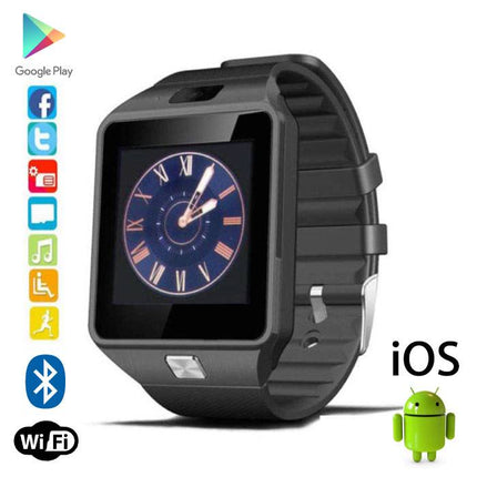 Originele DZ09 Smartwatch Smartphone Fitness Sport Activity Tracker Horloge OLED Android iOS iPhone Samsung Huawei Zwart