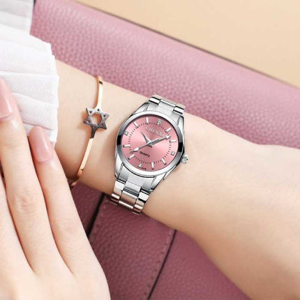 Luxe Horloge voor Dames - Waterdicht Stras Horloge Roestvrij Stalen Armband Blauw