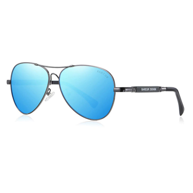Spiegel Zonnebril - Titanium Legering Pilotenbril met UV400 en Polarisatie Filter voor Mannen en Vrouwen - Blauw