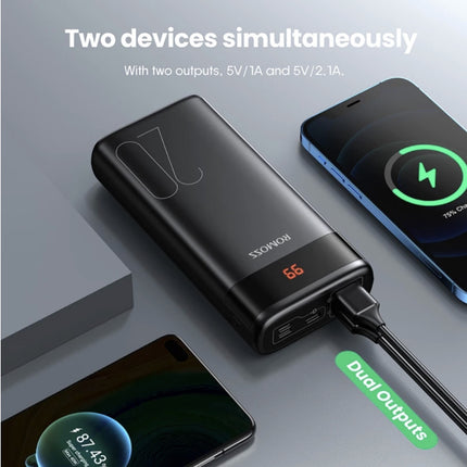 Ares 20.000mAh Powerbank met 2 Uitgangspoorten - LED Display Externe Noodaccu Batterij Oplader Charger Zwart