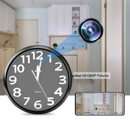G50 Klok met 1080p Camera en WiFi - Draadloze Smart Home Security Night Vision Motion Detection Zwart
