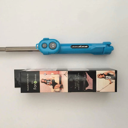 Selfie Stick Tripod met Bluetooth - Draadloos Smartphone Vlog Statief en Driepoot Selfiestick Blauw