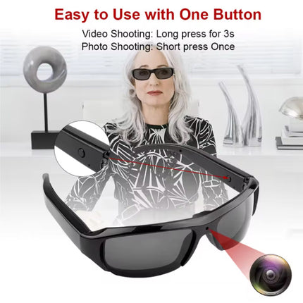 Zonnebril Camcorder - Camera DVR Video Recorder Glasses HD 1080p  - Zwart