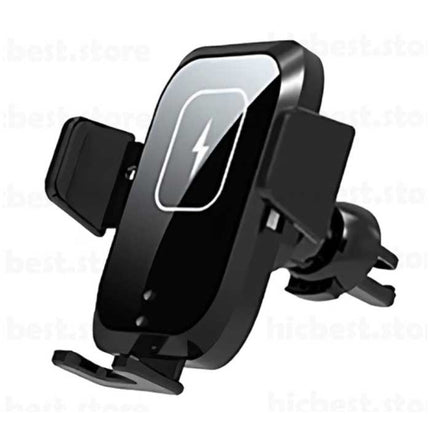 Qi Draadloze Autolader 15W - Airvent Clip Oplader Universeel Wireless Car Charging Pad Zwart