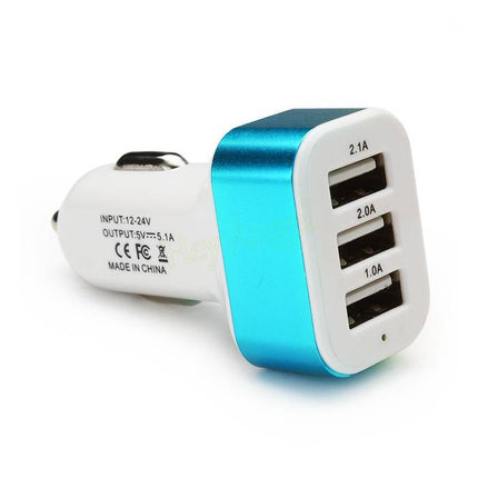 5-Pack High Speed 3-Port Autolader/Carcharger Blauw