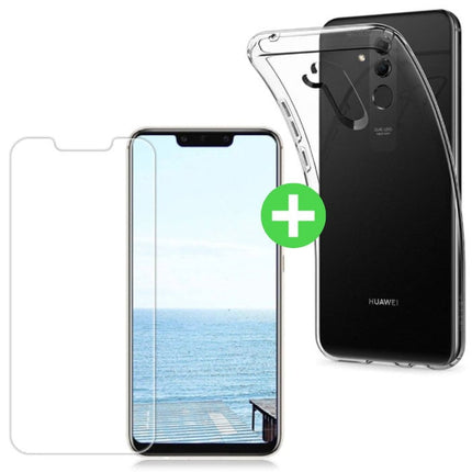 Huawei Mate 20 Lite Transparant TPU Hoesje + Screen Protector Tempered Glass 