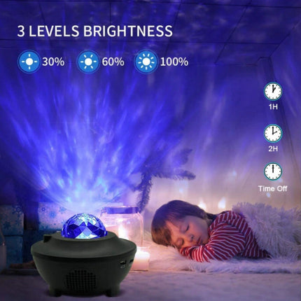 Sterren Projector met Afstandsbediening - Bluetooth Sterrenhemel Muziek Sfeerlamp Tafellamp Zwart