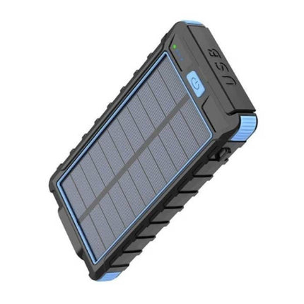 80.000mAh Solar Powerbank met 2 USB Poorten - Ingebouwde Zaklamp en Kompas - Externe Noodaccu Batterij Oplader Charger Zon Zwart