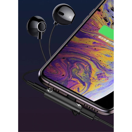iPhone Lightning Oplader & AUX Splitter - Headphone Audio Splitter Adapter Zilver