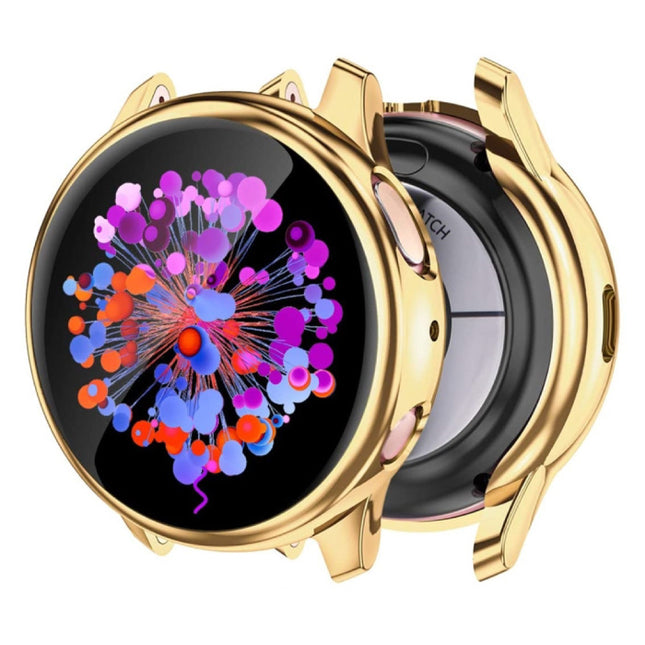 Full Cover voor Samsung Galaxy Watch Active 2 (44mm) - Hoesje en Screen Protector - TPU Hard Case Goud