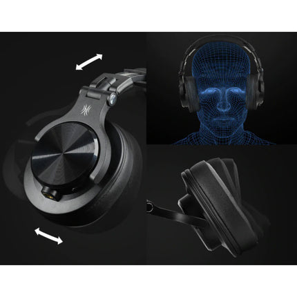 Fusion A70 Studio Bluetooth Koptelefoon met 6.35mm en 3.5mm AUX Aansluiting - Headset met Microfoon DJ Headphones Zilver