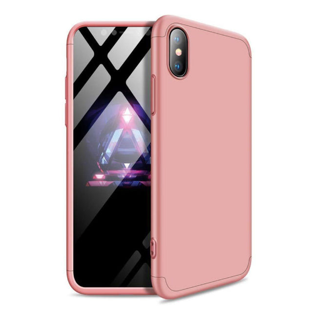 Xiaomi Redmi Note 6 Full Cover - 360° Body Hoesje Case + Screenprotector Tempered Glass Roze