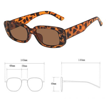Trendy Vierkante Zonnebril voor Dames - Retro Reisbril Fashion Shades Anti-UV Bril Bruin