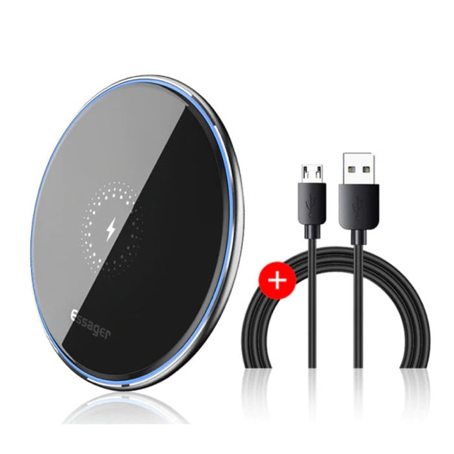 10W Qi Universele Draadloze Oplader - 2A Snelladen Wireless Charging Pad Zwart