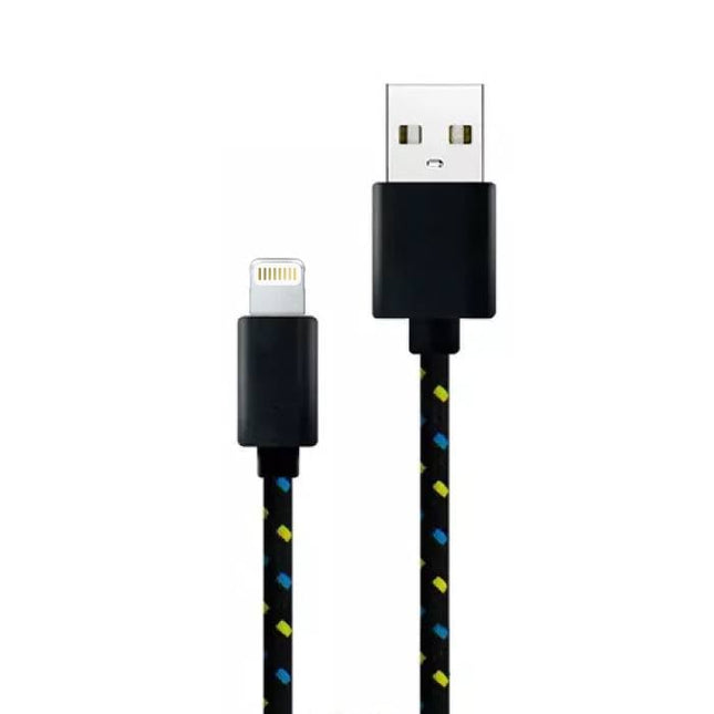 iPhone/iPad/iPod Lightning USB Oplaadkabel Gevlochten Nylon Oplader Data Kabel Data 1 Meter Zwart 