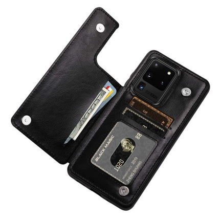 Samsung Galaxy S8 Retro Leren Flip Case Portefeuille - Wallet PU Leer Cover Cas Hoesje Zwart