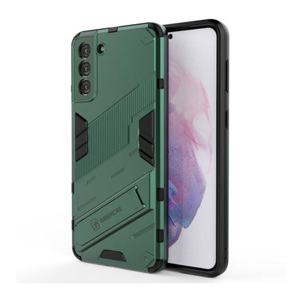 Xiaomi Mi 11 Lite Hoesje met Kickstand - Shockproof Armor Case Cover TPU Groen