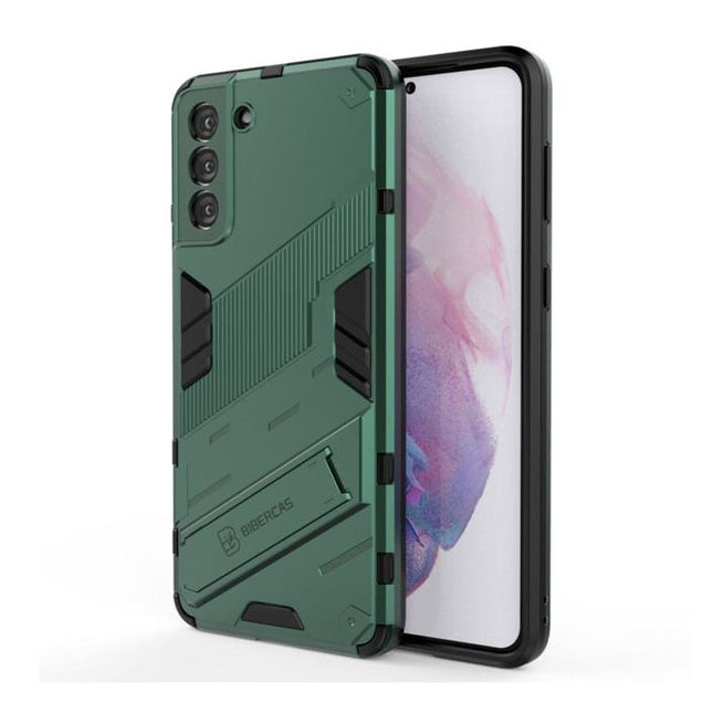 Xiaomi Mi 11 Lite Hoesje met Kickstand - Shockproof Armor Case Cover TPU Groen
