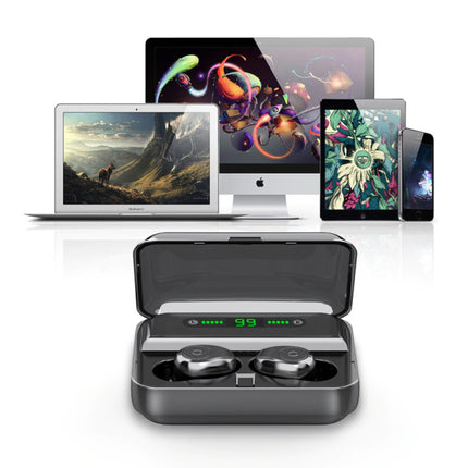 F3 Earbuds TWS Draadloze Smart Touch Control Oortjes Bluetooth 5.0 Ear Wireless Buds Earphones 3000mAh Powerbank Oortelefoon Zwart