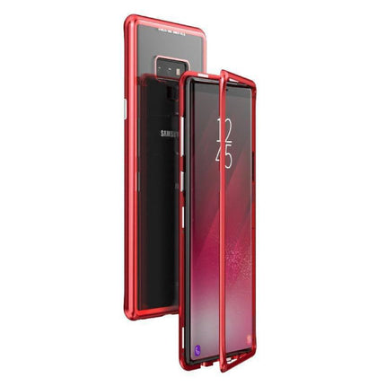 Samsung Galaxy Note 9 Magnetisch 360° Hoesje met Tempered Glass - Full Body Cover Hoesje + Screenprotector Rood