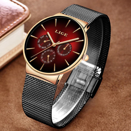 Luxe Horloge Heren - Anoloog Kwarts Uurwerk voor Mannen Rood