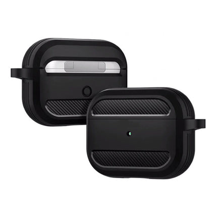 Shockproof Hoesje voor AirPods Pro  met Karabijnhaak - AirPod Case Cover Skin - Zwart
