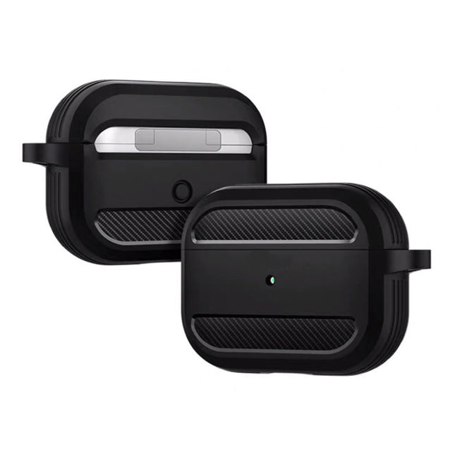 Shockproof Hoesje voor AirPods Pro  met Karabijnhaak - AirPod Case Cover Skin - Zwart