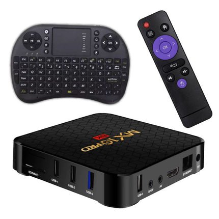 MX10 Pro 6K TV Box Mediaspeler Android 9.0 Kodi - 4GB RAM - 64GB Opslagruimte + Draadloos Toetsenbord