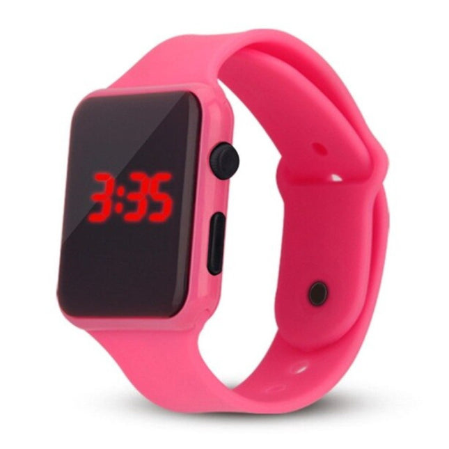 Digitaal Horloge Polsband - Silicoon Bandje LED Scherm Sport Fitness - Roze