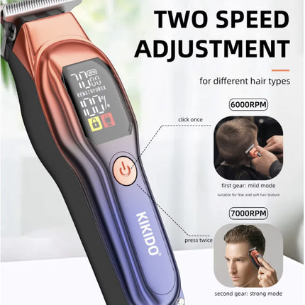 KK-A2 Scheerapparaat - Elektrsiche Tondeuse Trimmer Draadloos Scheermachine - Oranje-Blauw